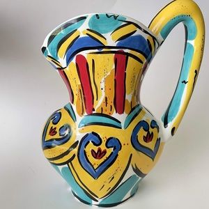 Kathryn Young Vase by Ganze Hand Painted Whimsical Pattern with flat back